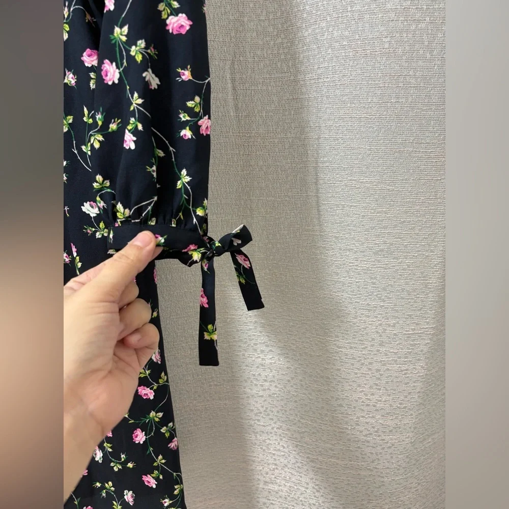 90’sJuicy Couture Women’s Blue Dress with Pink Floral Size 2 Preppy,Y2K Babydoll